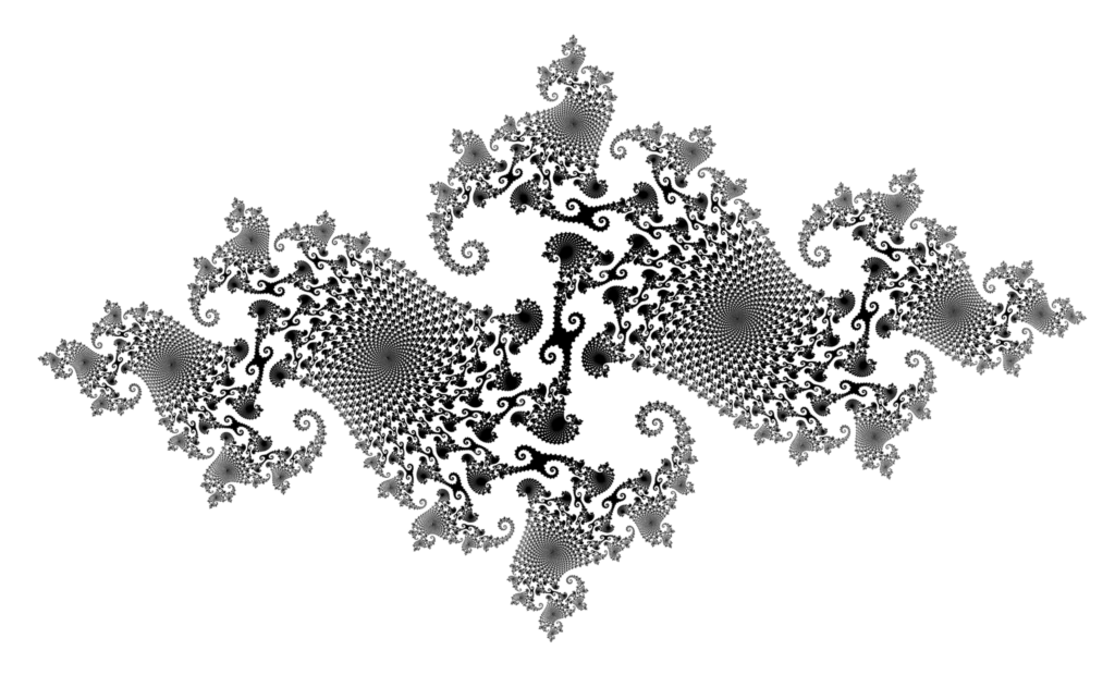 Digital Art of Mandelbrot Fractals: 'Julia set' created in Own Work by Prokofiev on 8 June 2009, <br>
source: https://commons.wikimedia.org/wiki/File:Juliadim2.png